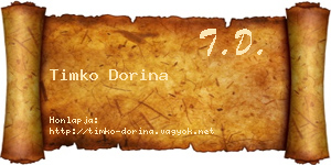 Timko Dorina névjegykártya